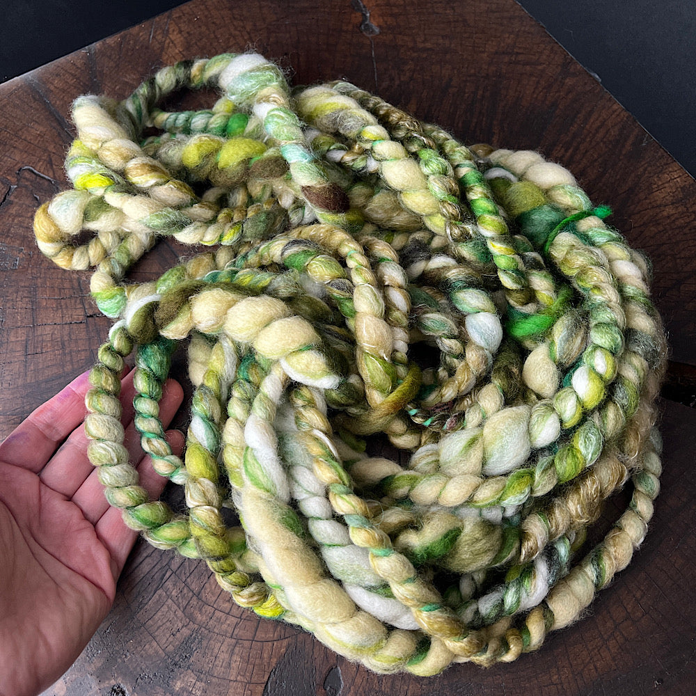 Jumbo twist Woodland hand spun yarn