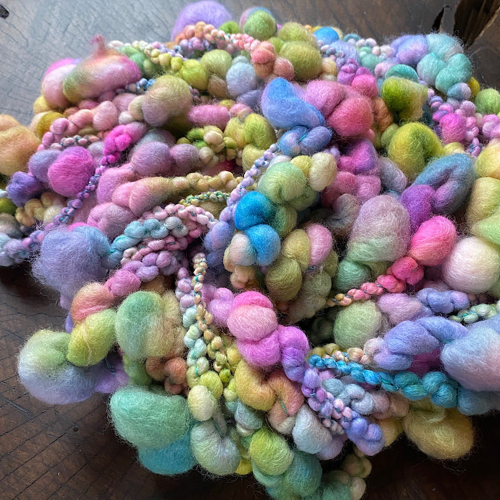 Pastel rainbow Jumbo boucle Art yarn