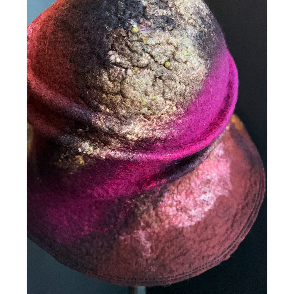 Felted cloche hat with rose - 23”