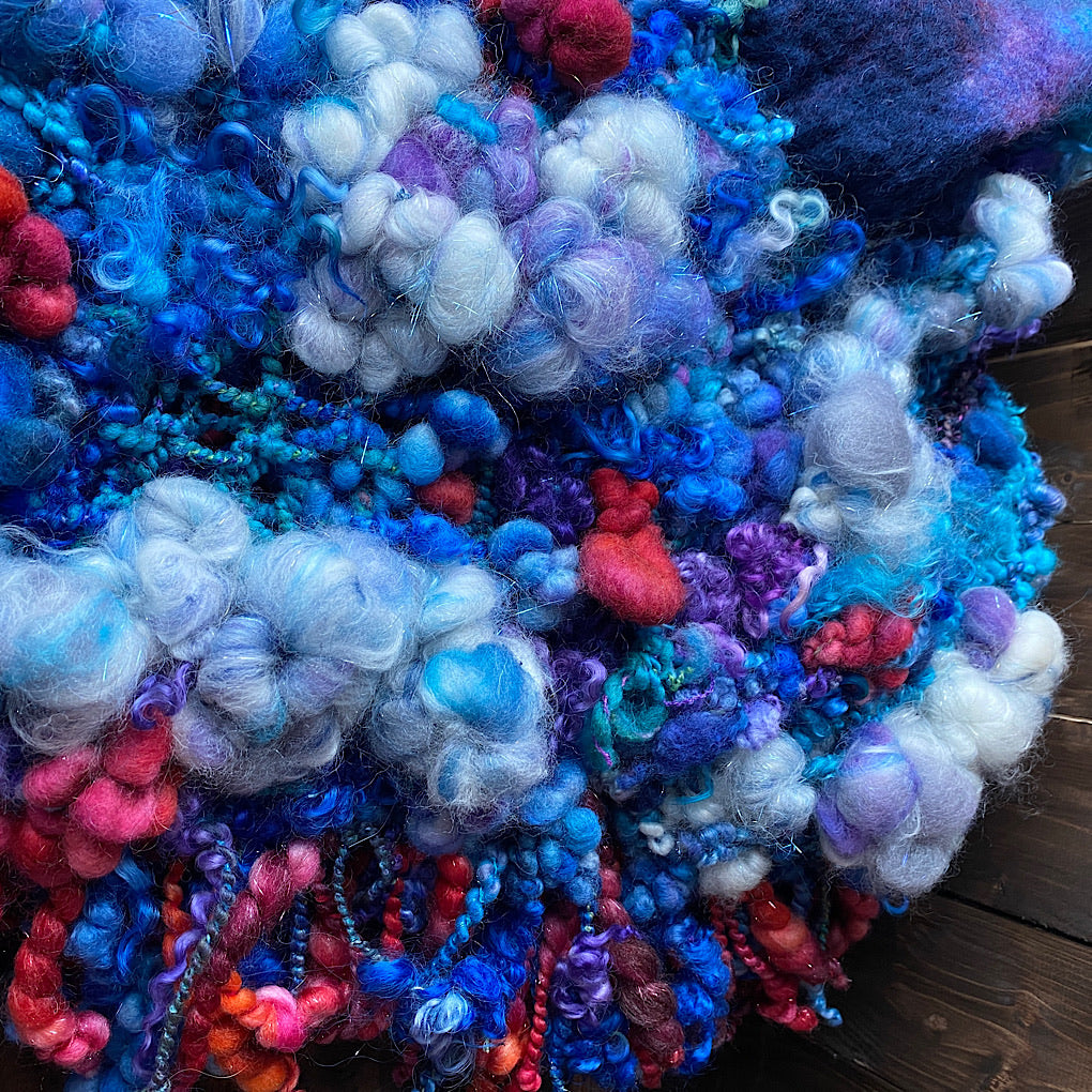 Apples in the Sky felted Shawlette