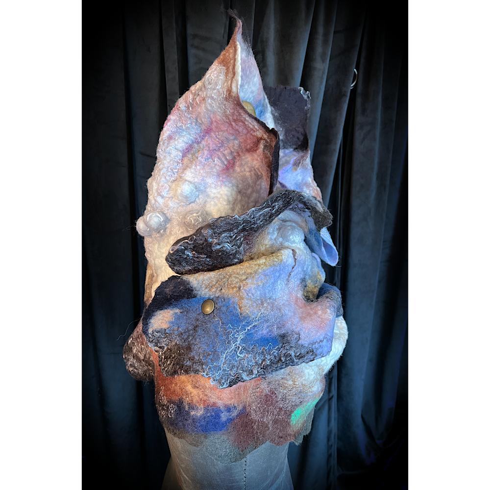 Galactic Moth - felted scarf