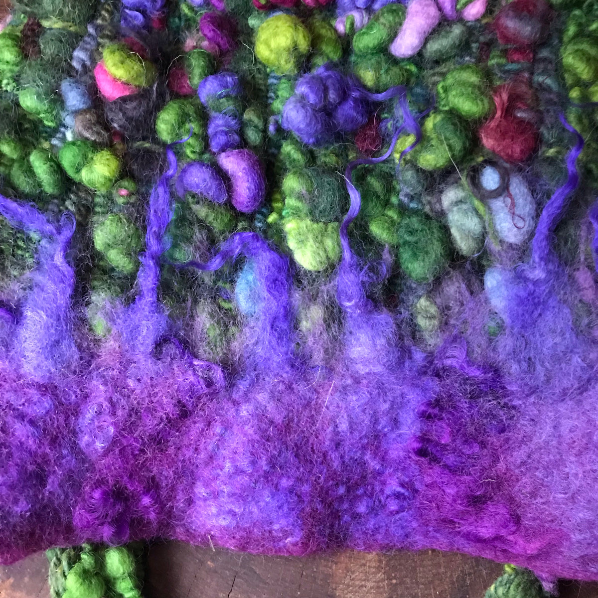 Green GIANT fairy hat | hand woven and felted Hooded hat - Mynoush