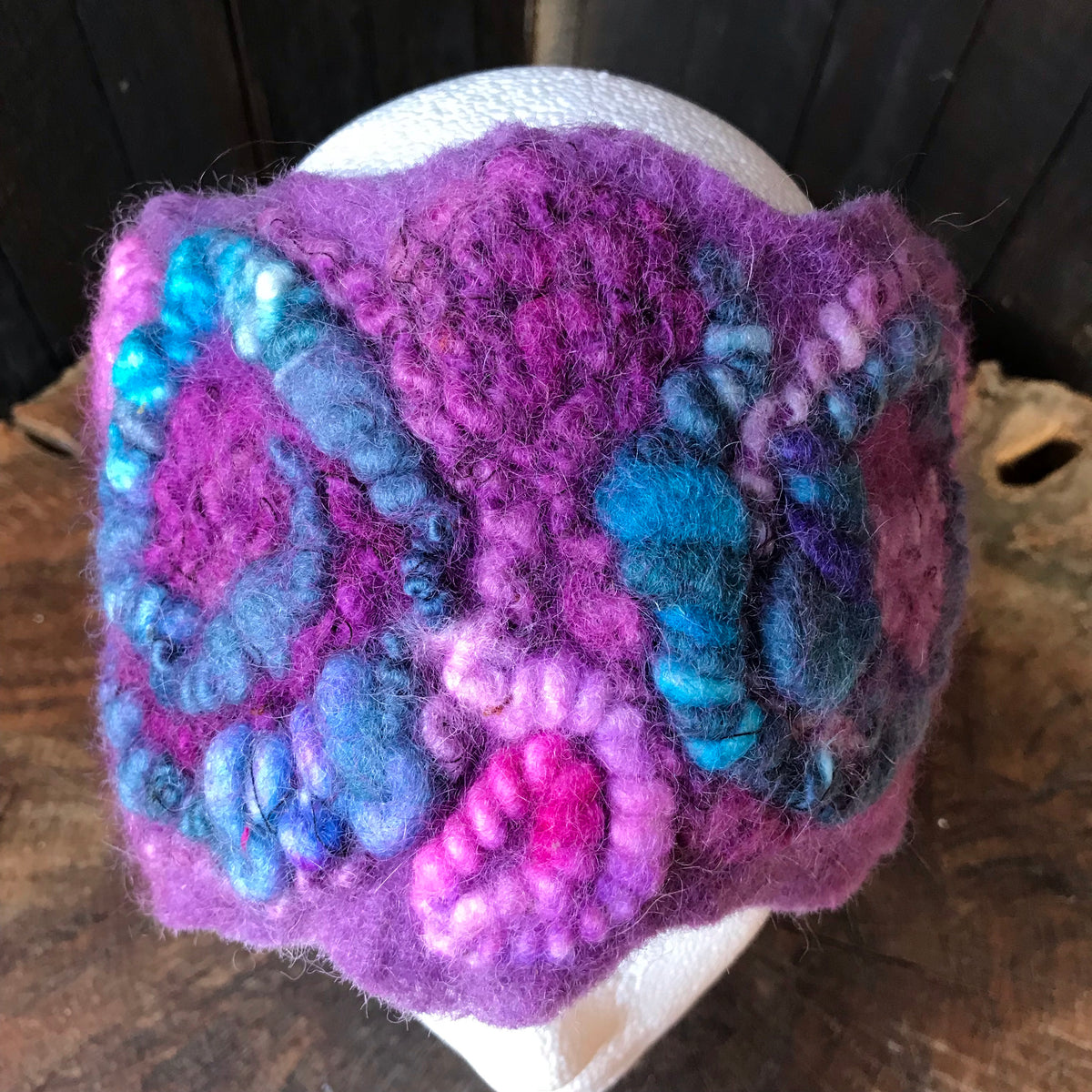 Purple textured felted headband One size | Bandeau mauve en feutre Taille unique - Mynoush