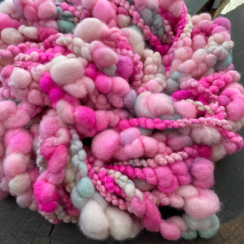 Menthe aux fraises  Jumbo boucle Art yarn