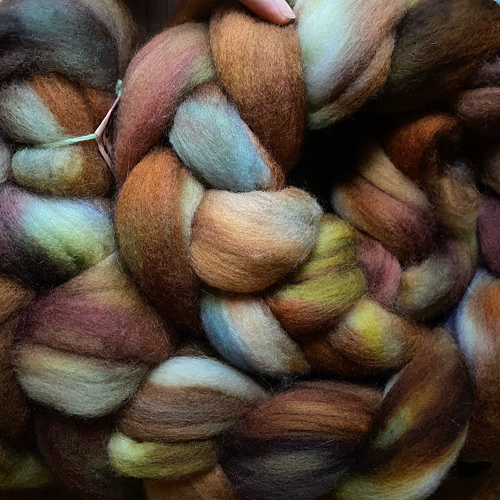 Hand painted merino roving