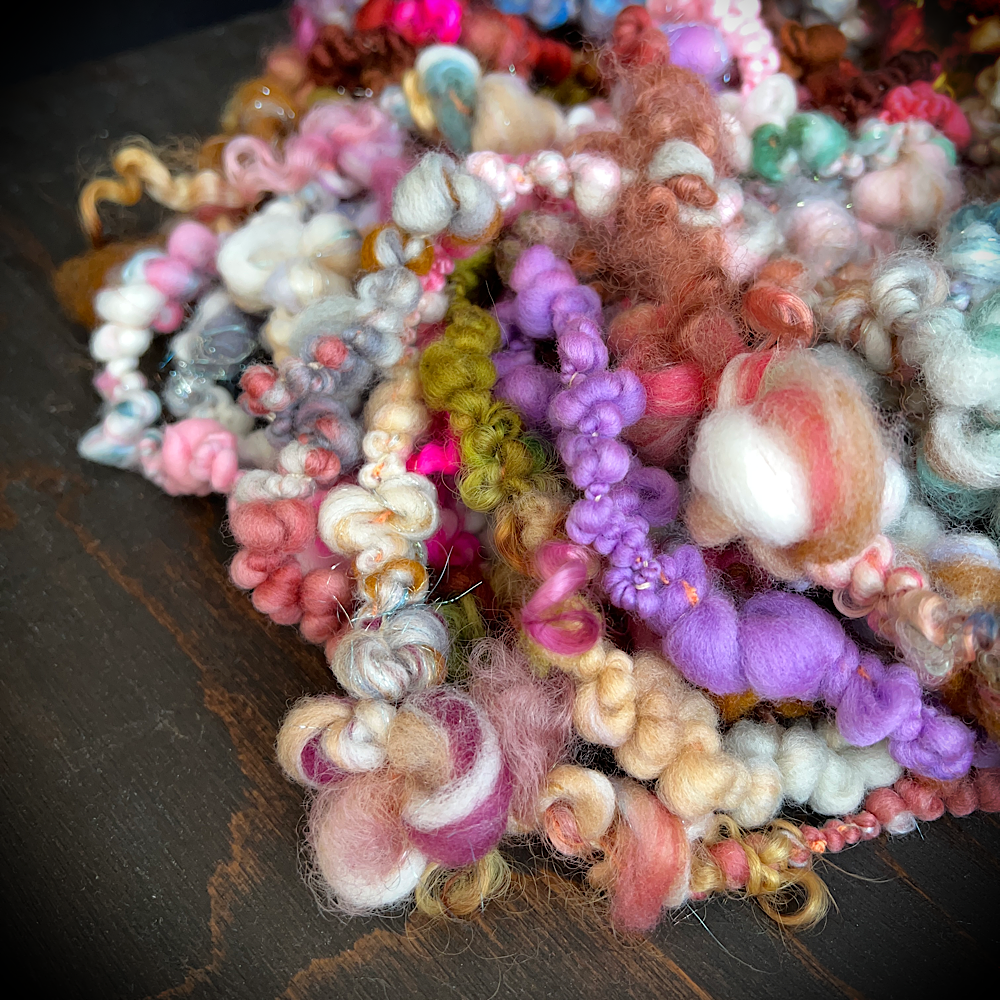 Hand spun art yarn boucle