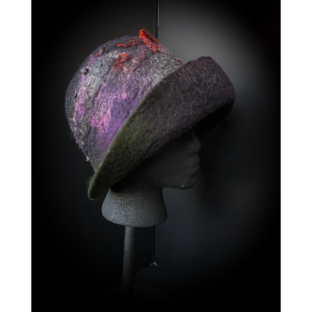 Felted cloche hat- 23.5”