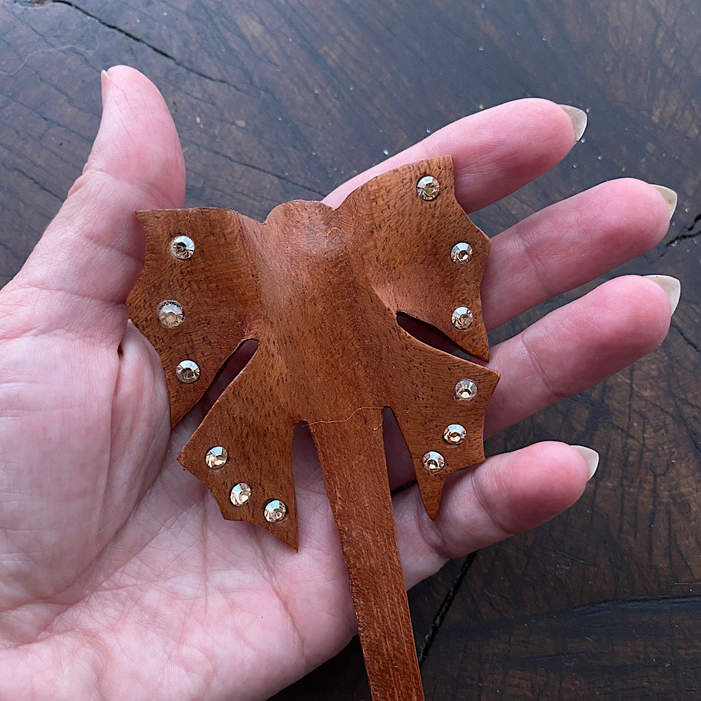Mahogany butterfly shawl pin