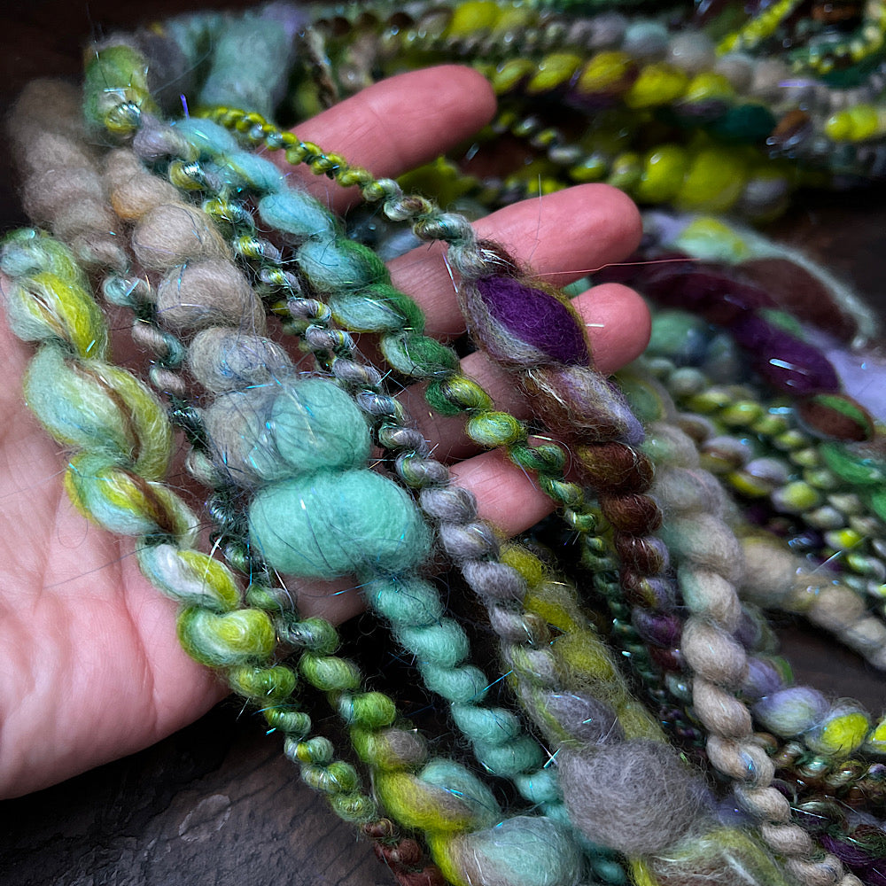 Fluffy spiral in mint green