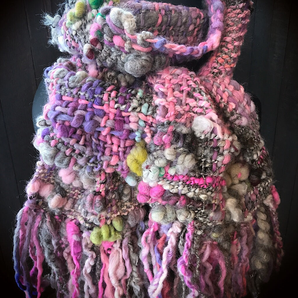 Pink woven Scarf