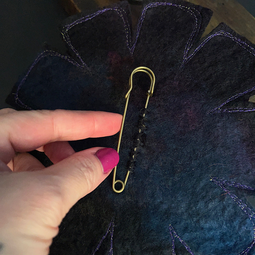 Large Felted flower brooch