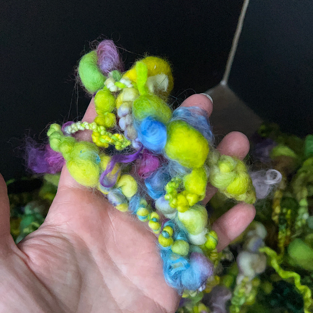 Jumbo boucle yarn assortment for weavers and felters