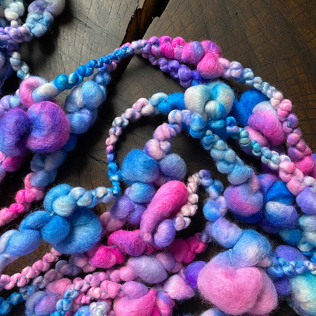 90s turquoise Jumbo boucle Art yarn