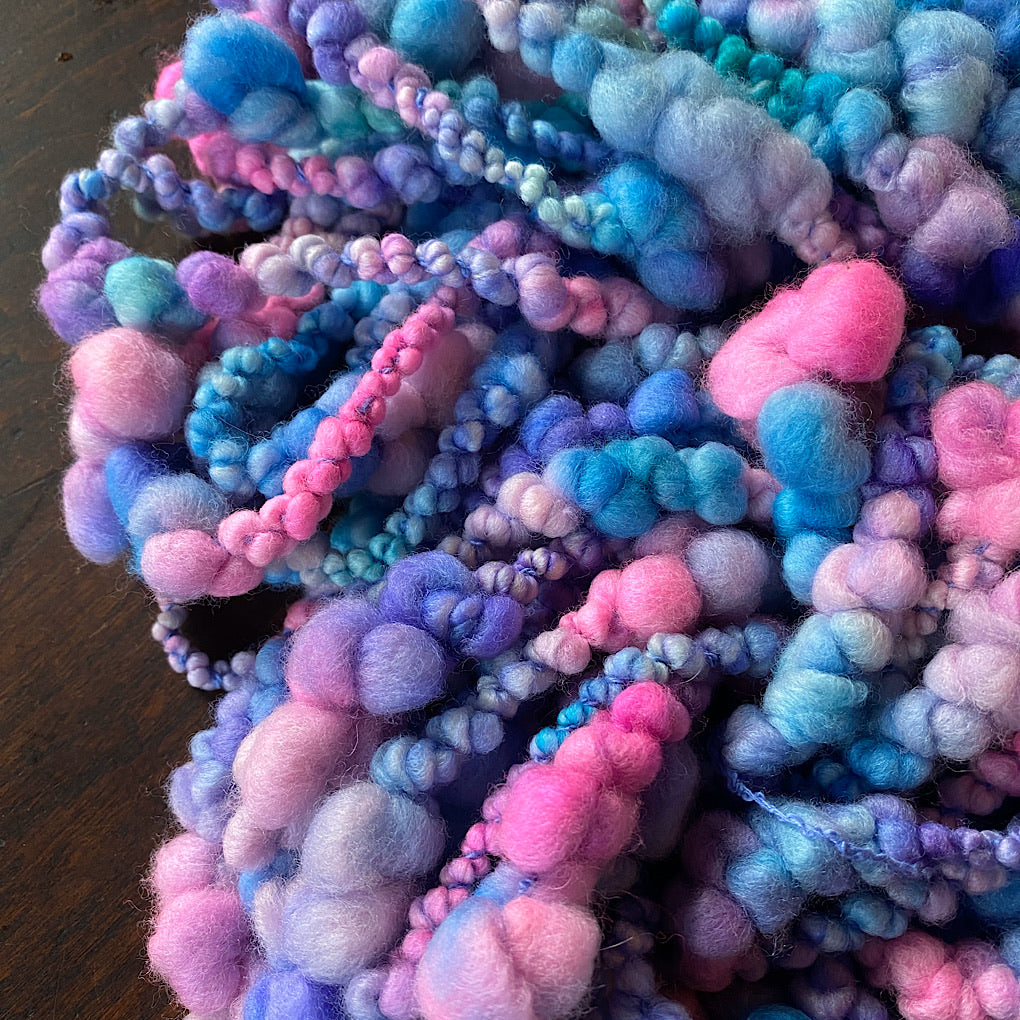 90s turquoise Jumbo boucle Art yarn