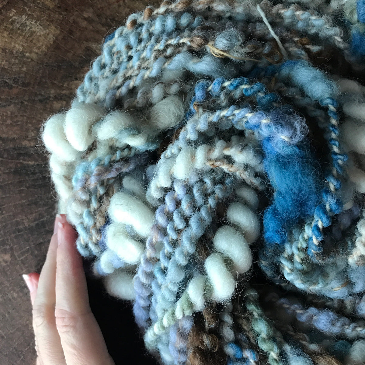 Blue beige art yarn 100g - Mynoush