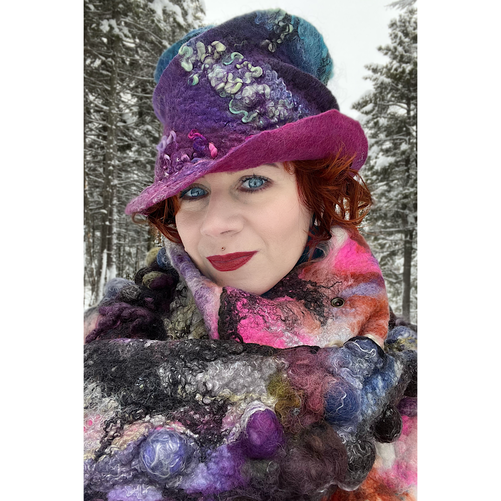 Nebula 2022 - felted cloche hat