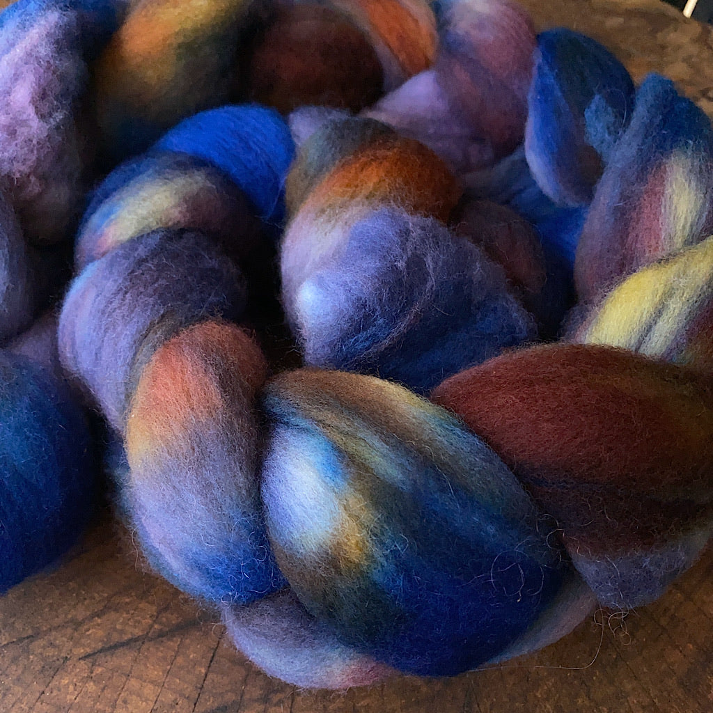Hand dyed MERINO roving