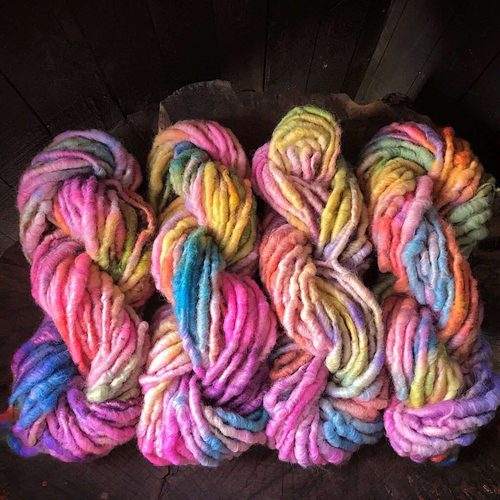 Rainbow shamallow Alpaca yarn
