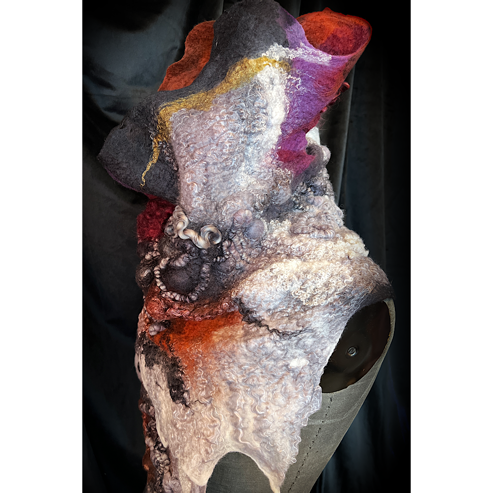 Fire and Ice - felted scarf