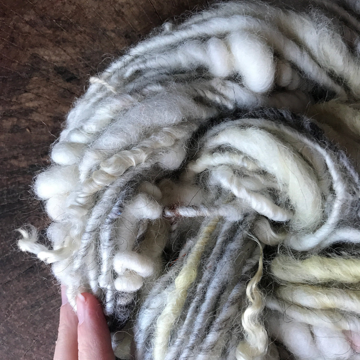 Natural white grey art yarn 100 grams - Mynoush