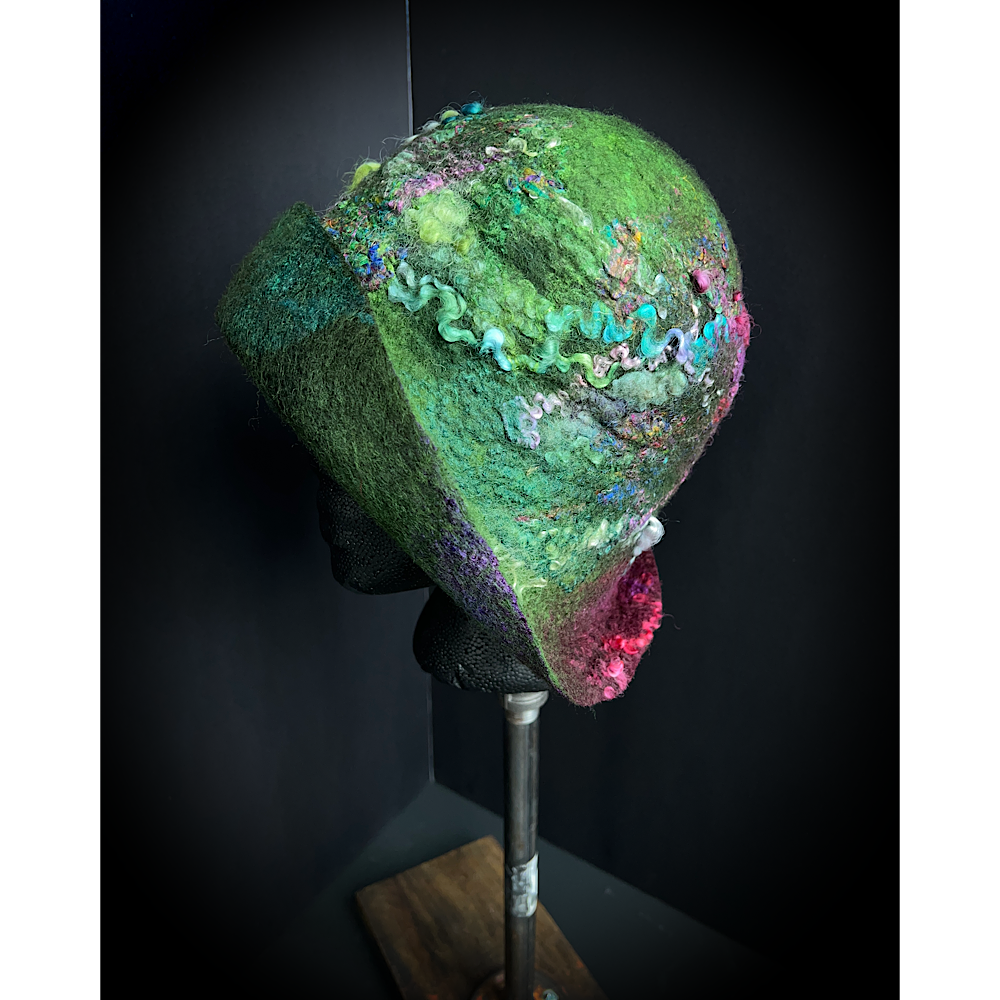 Felted flapper’s hat- 23.5”