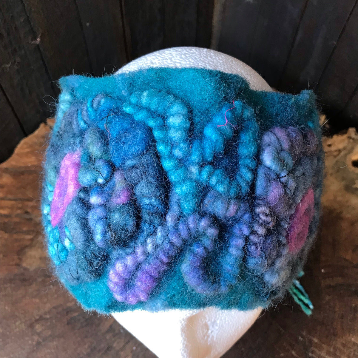 Blue textured felted headband One size - Mynoush