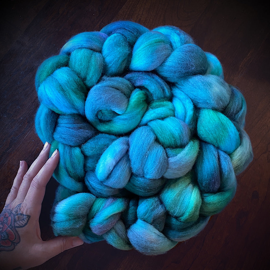 Hand painted merino roving