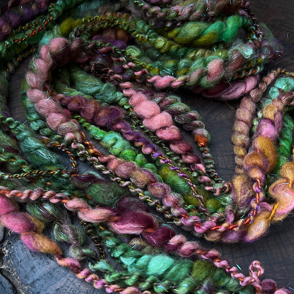 Fluffy spiral in mermaid green