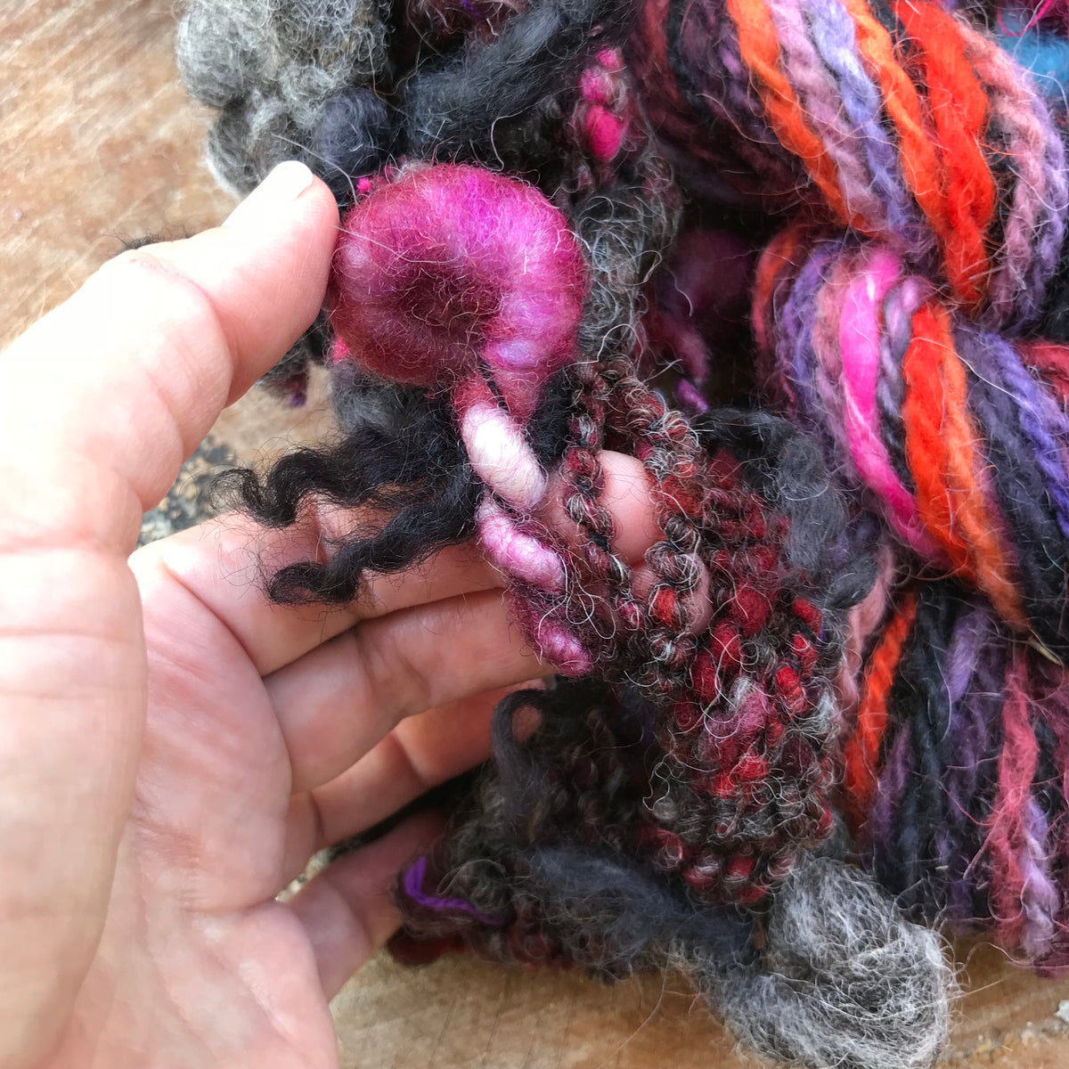 Hand spun yarn kit - wool yarn trio 120 grams - Mynoush