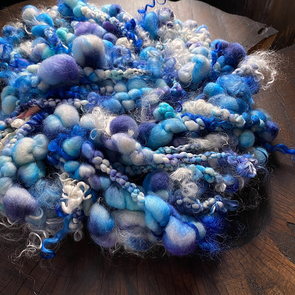 Denim Jumbo boucle art yarn with locks