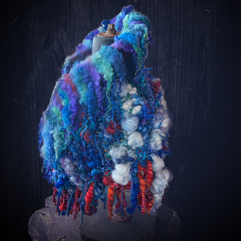 Apples in the Sky felted Shawlette