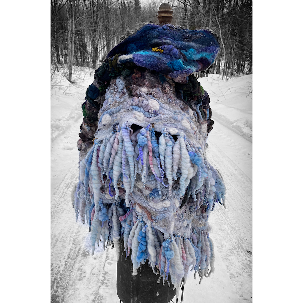 Midnight Snow walk - Felted Shawl