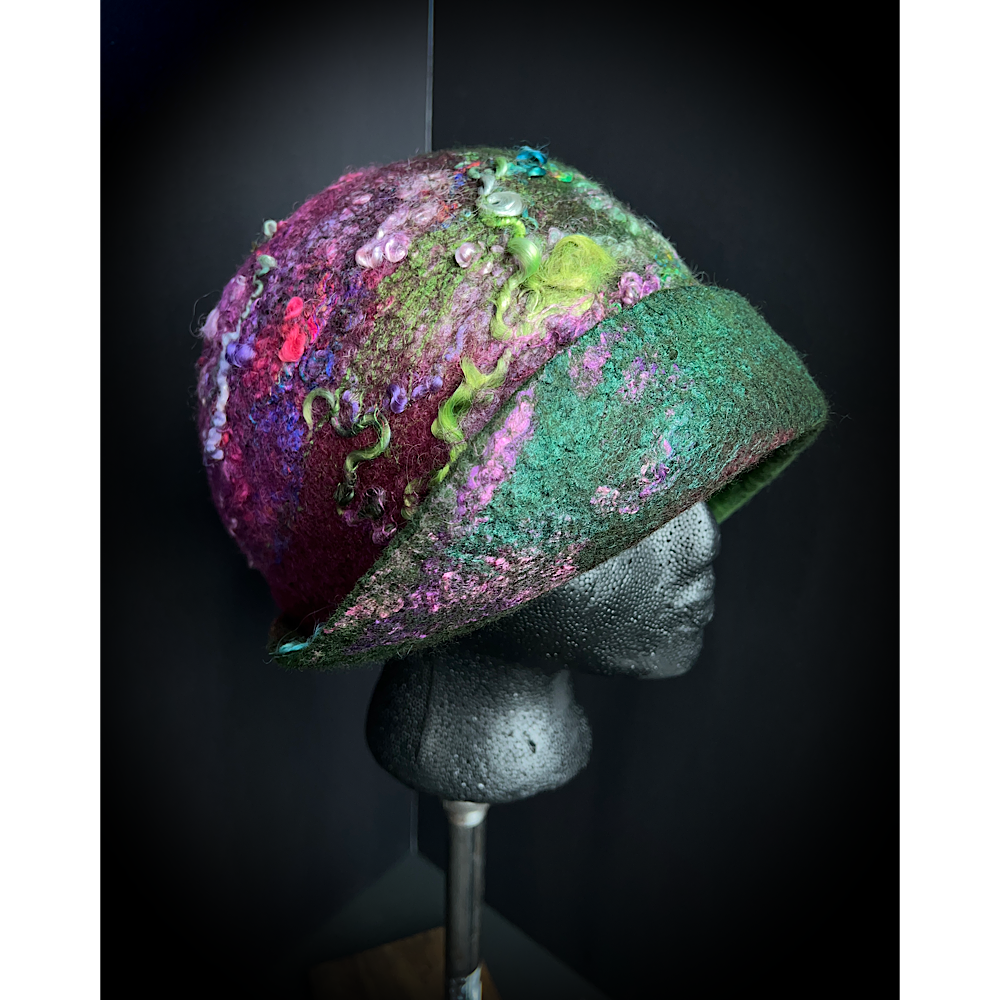 Felted flapper’s hat- 23.5”