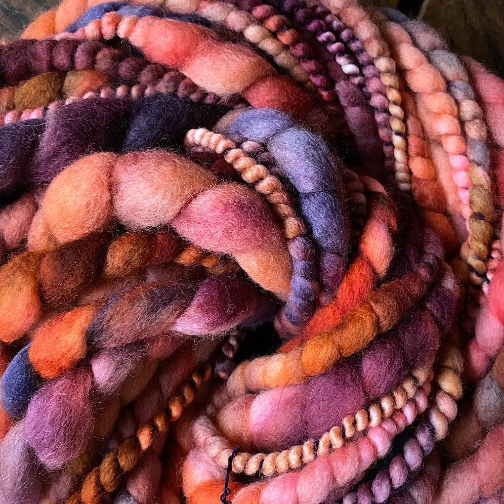 Pumpkin latte jumbo spiral merino yarn