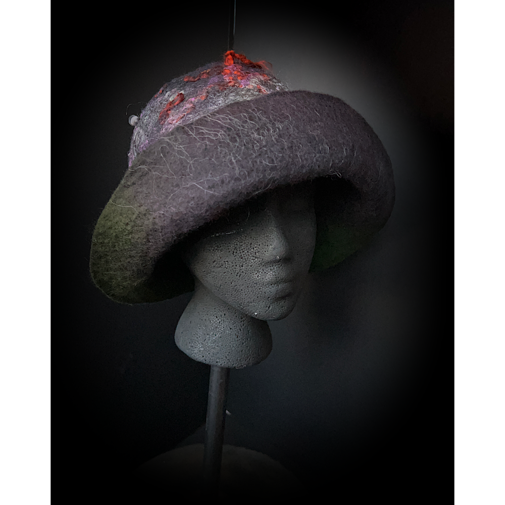 Felted cloche hat- 23.5”