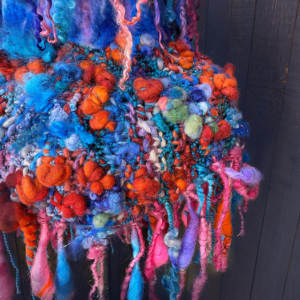 Fireworks Knitted and felted cowl