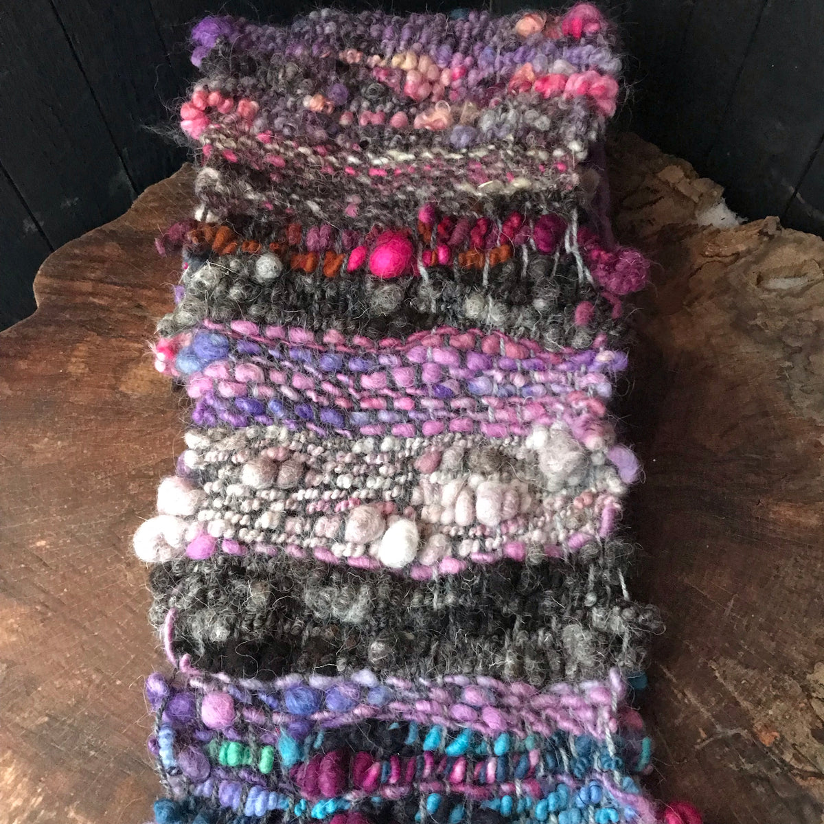 Purple scarf 100% Wool - Foulard 100% laine mauve - Mynoush