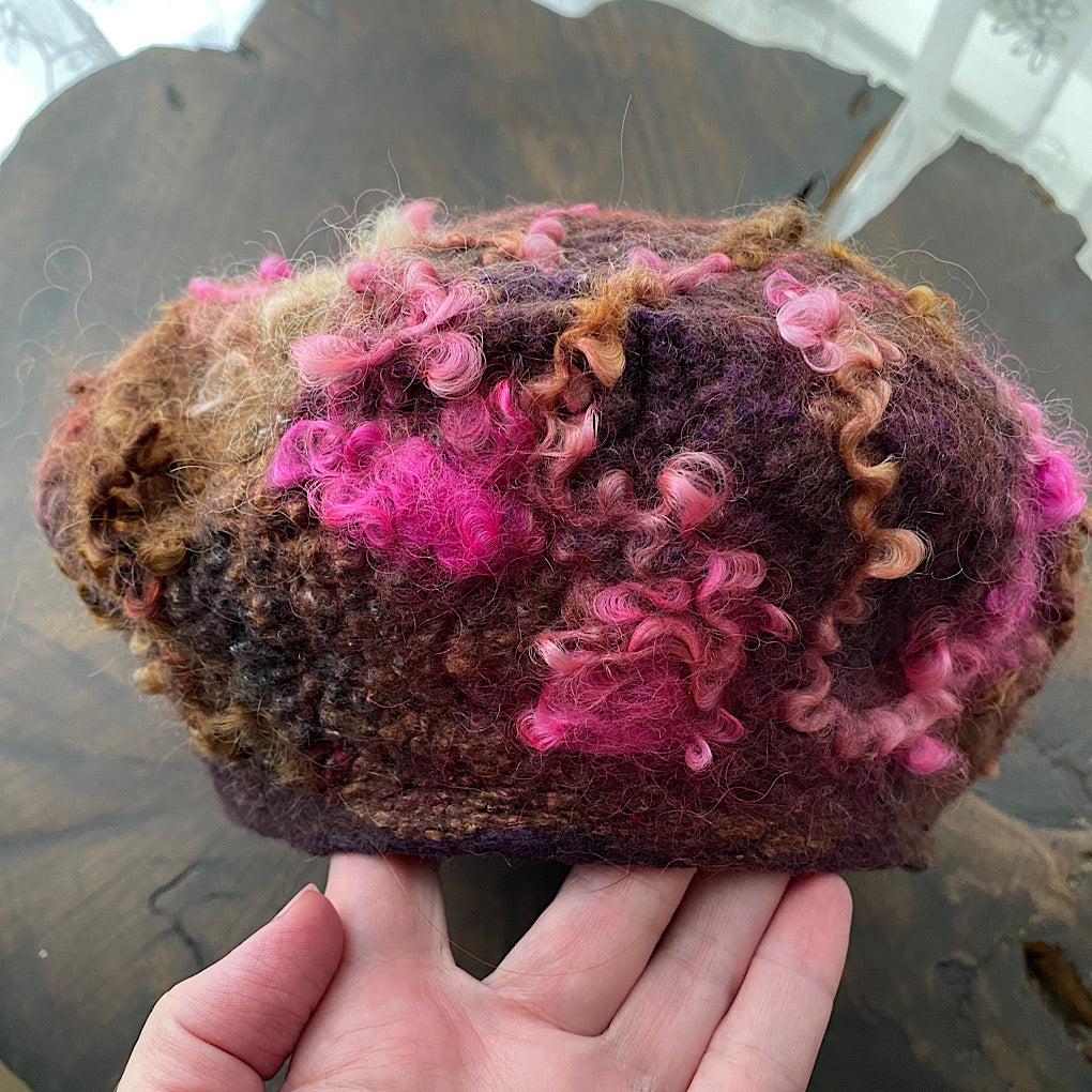 Merino silk beret 22”