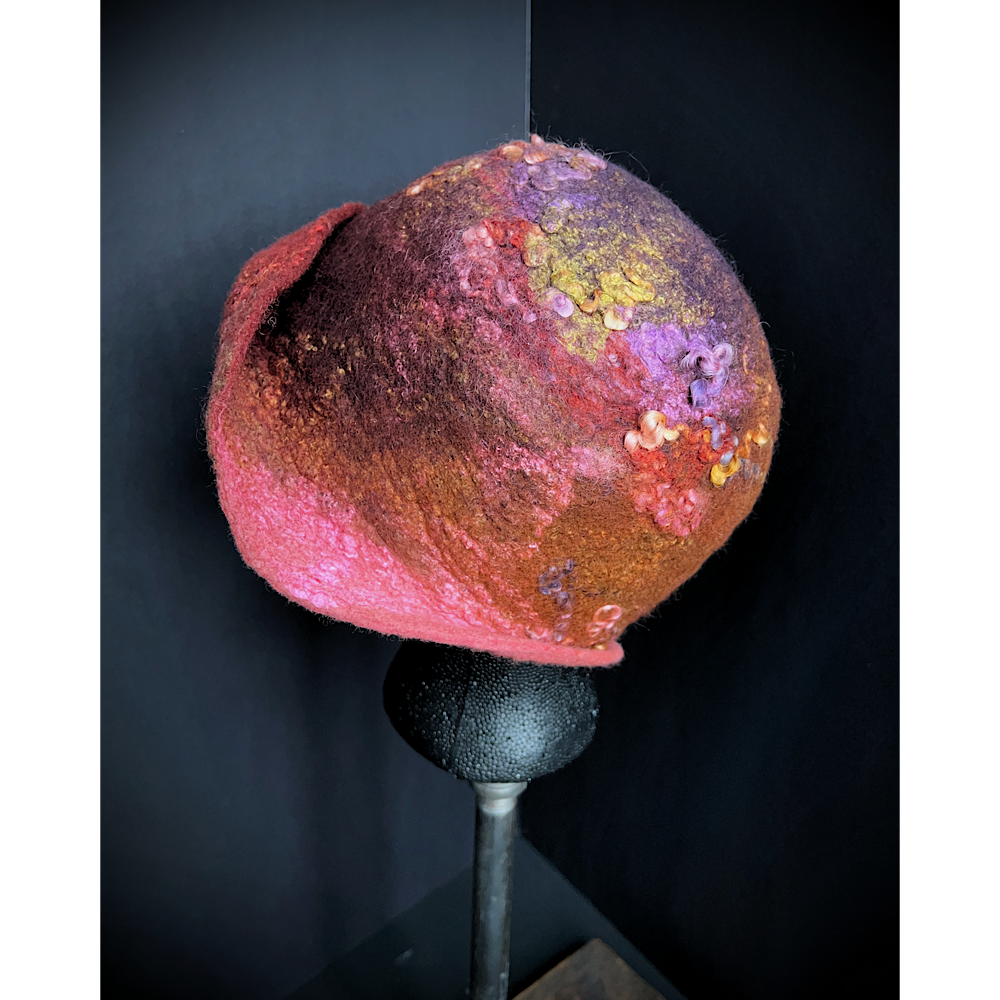 Felted flapper’s hat- 23.5”