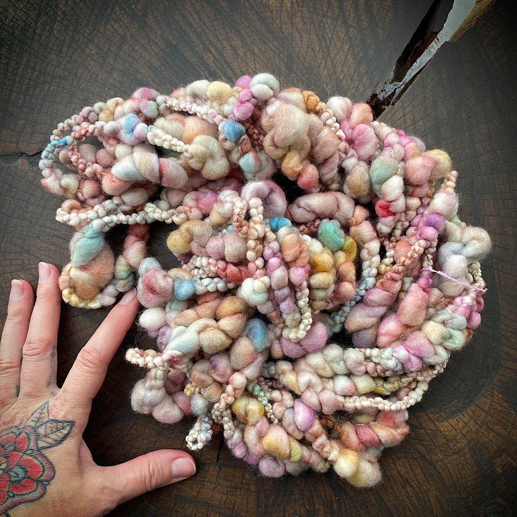 Vintage pastel Jumbo boucle Art yarn