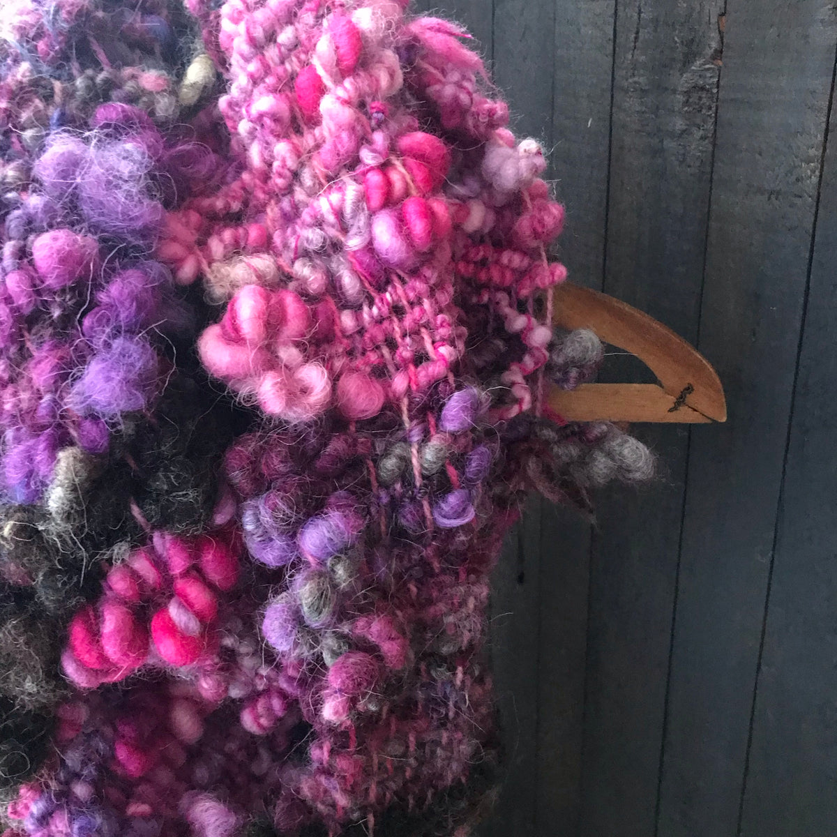 Purple scarf 100% Wool - Foulard 100% laine mauve - Mynoush