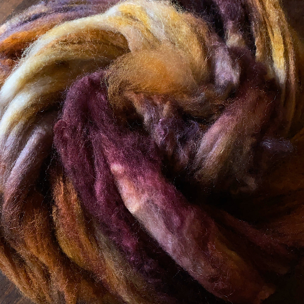Hand painted Silk / merino roving