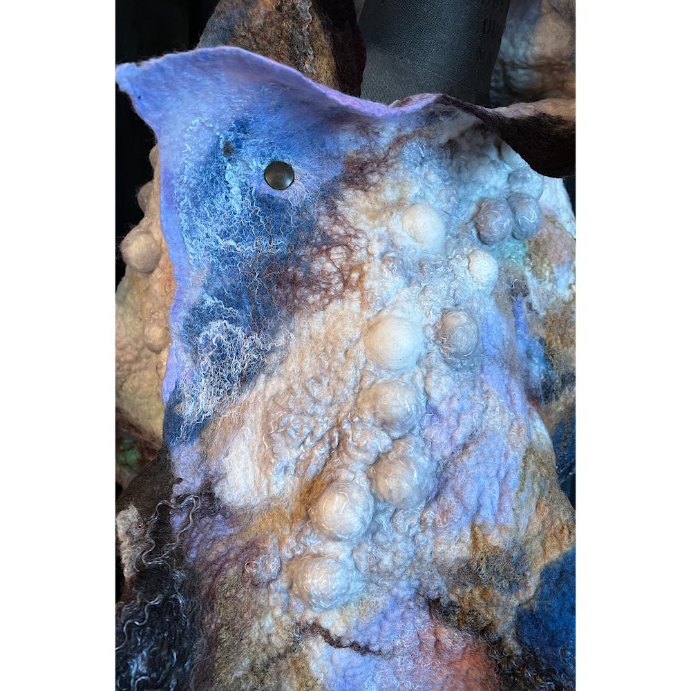 Galactic Moth - felted scarf