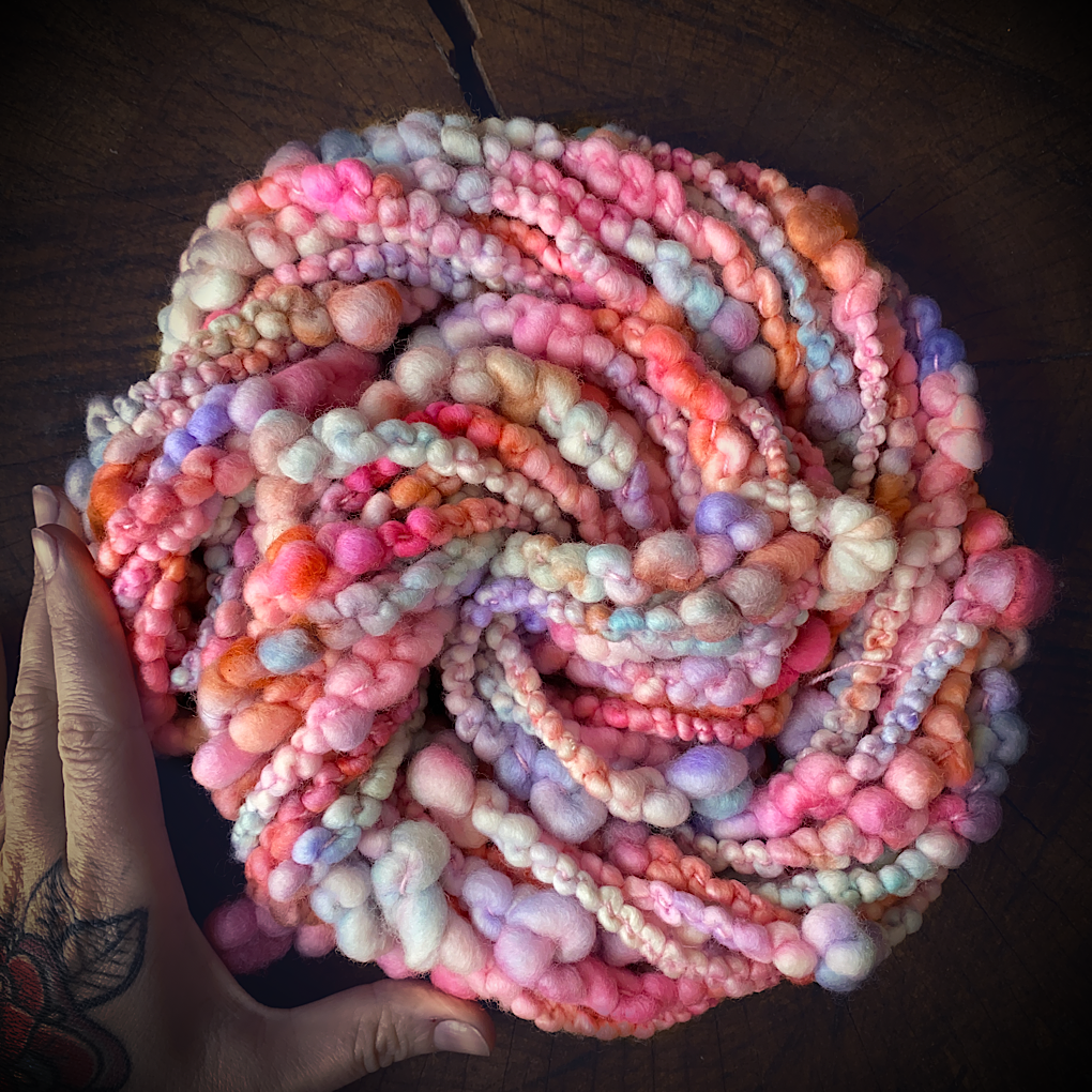 Custom Jumbo Boucle - Pink peach blush lavender
