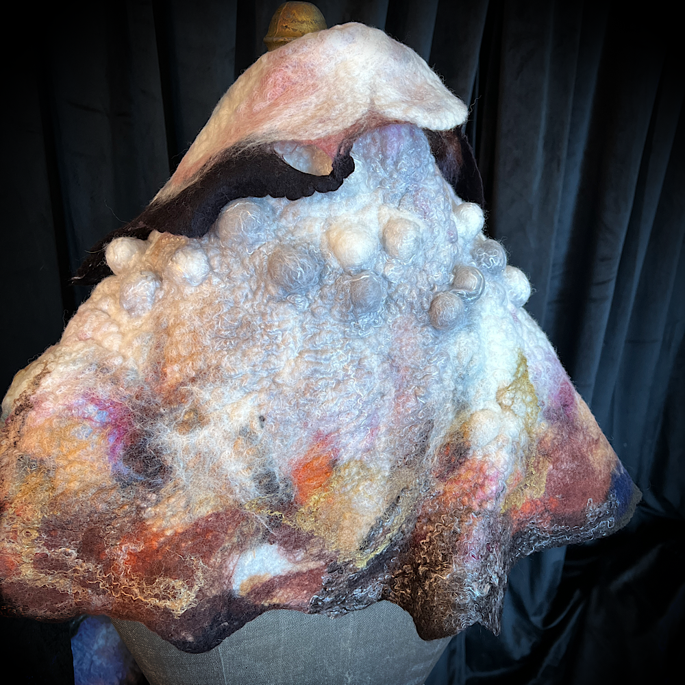 Galactic Moth - felted scarf