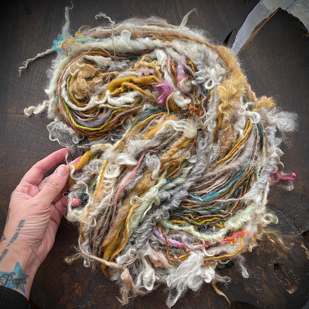 CUSTOM Goldie silk wool art yarn