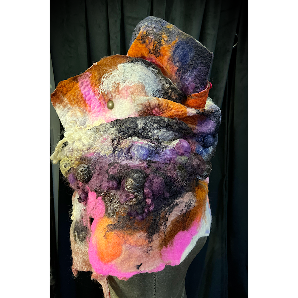 Cosmic Lights - felted scarf