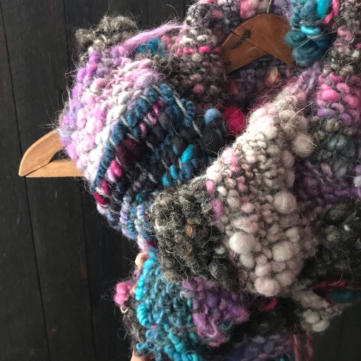 Purple scarf 100% Wool - Foulard 100% laine mauve - Mynoush