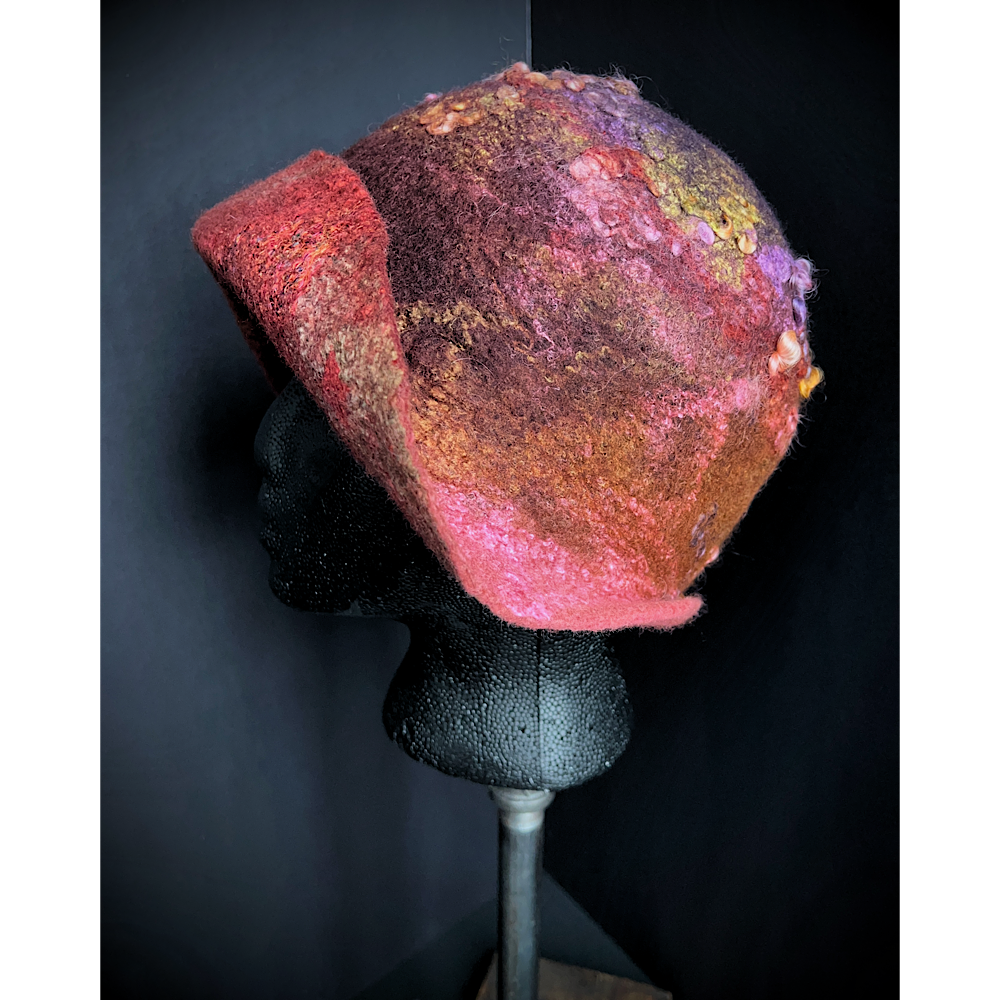 Felted flapper’s hat- 23.5”
