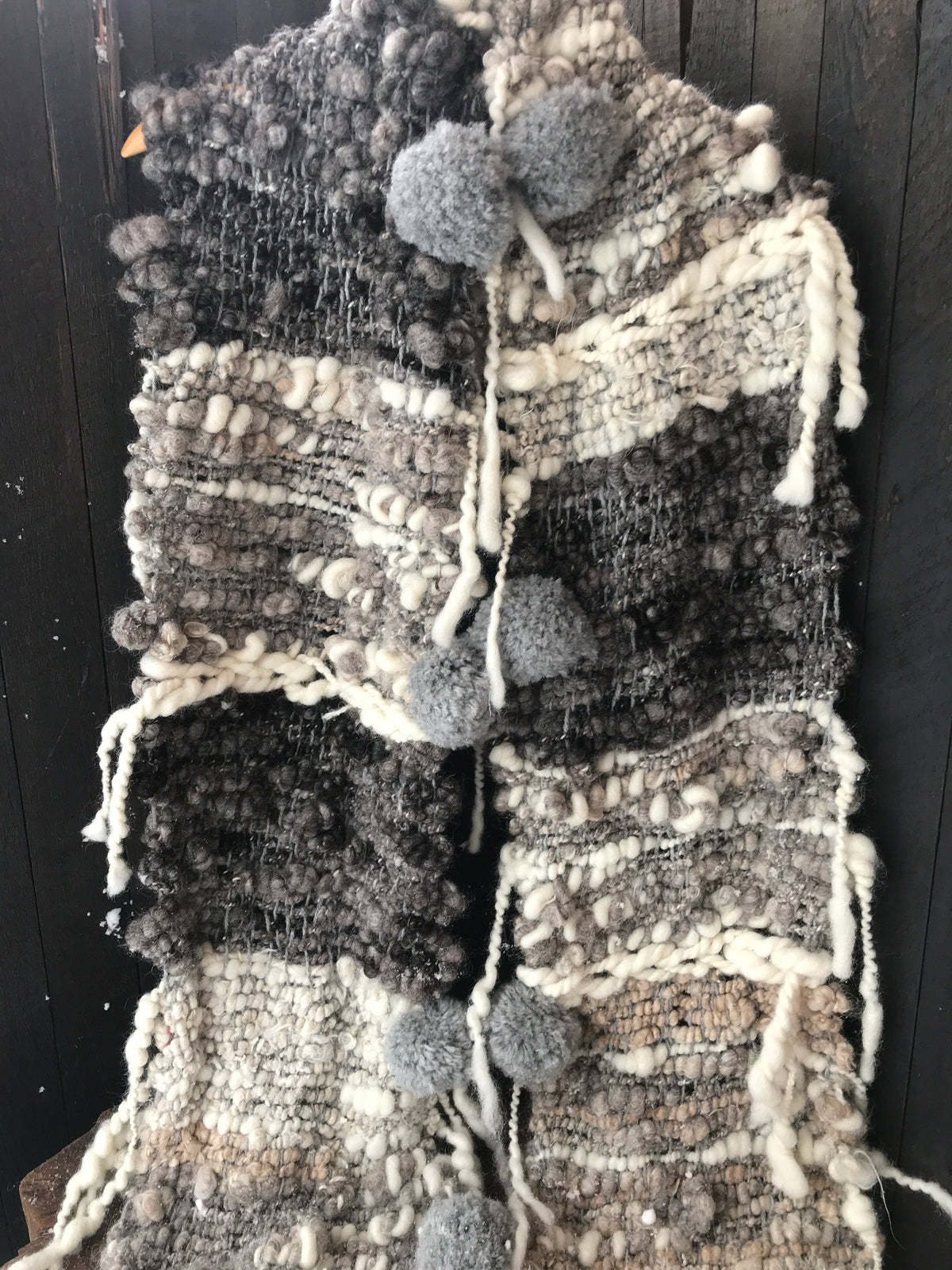 Giant Grey scarf 100% Wool - Foulard Géant 100% laine gris - Mynoush